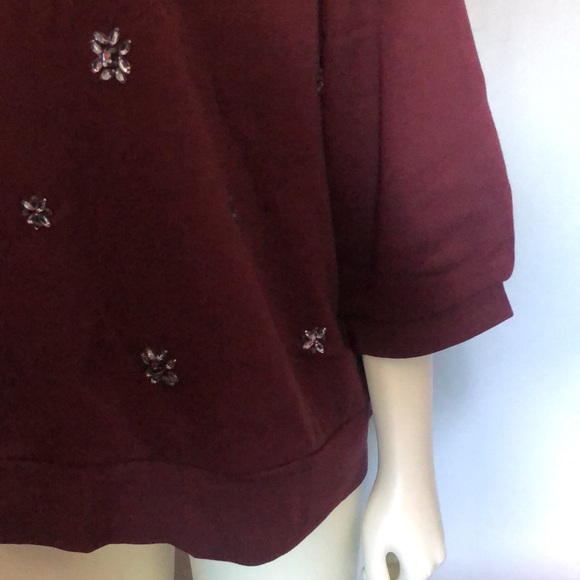 Women's Embellished Elbow-Sleeve Sweatshirt, Created for Macy's - Picture 5 of 8